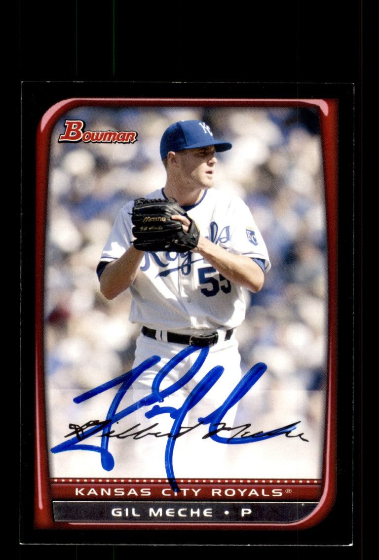 Signed Baseball Card Auto Gil Meche 2008 Bowman #37 Kansas City Royals