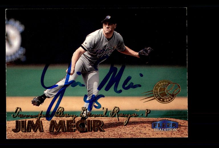 Signed Baseball Card Auto Jim Mecir 1999 Fleer Tradition #473 Millennium Rays