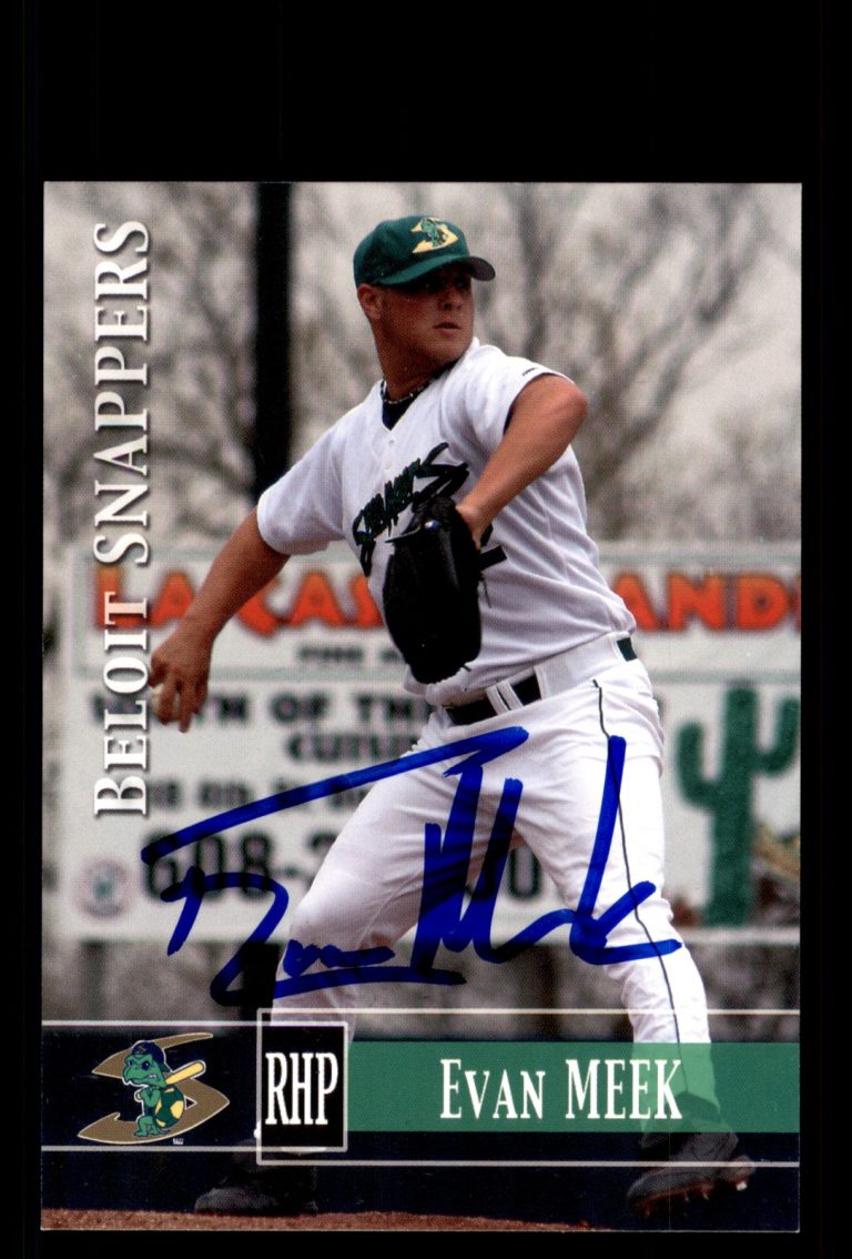 Signed Baseball Card Auto Evan Meek 2005 Grandstand Beloit Snappers