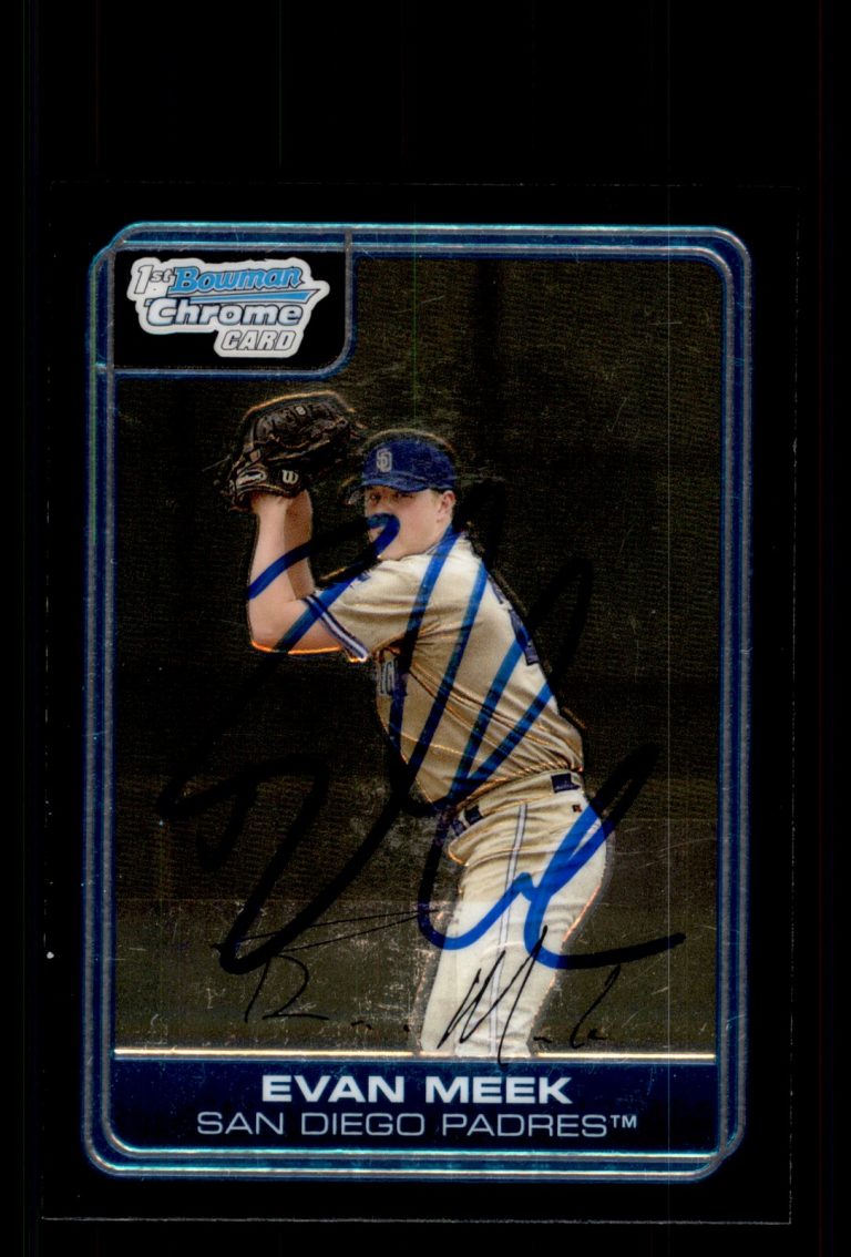 Signed Baseball Card Auto Evan Meek 2006 Bowman Chrome #BC178 San Diego Padres