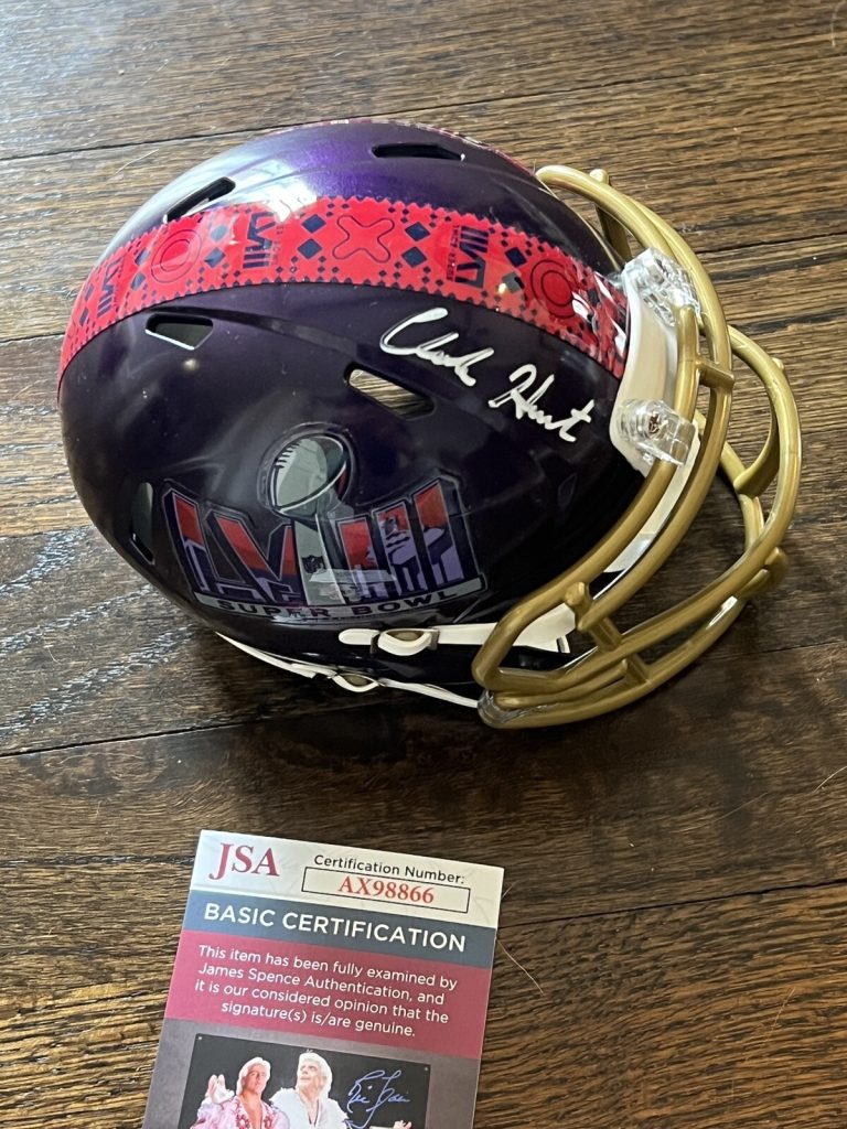 OWNER CLARK HUNT SIGNED FOOTBALL MINI HELMET KC CHIEFS SUPER BOWL LVIII JSA COA