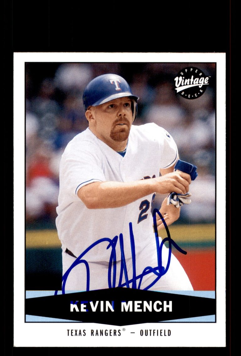 Signed Baseball Card Auto Kevin Mench 2004 Upper Deck Vintage #283 Texas Rangers