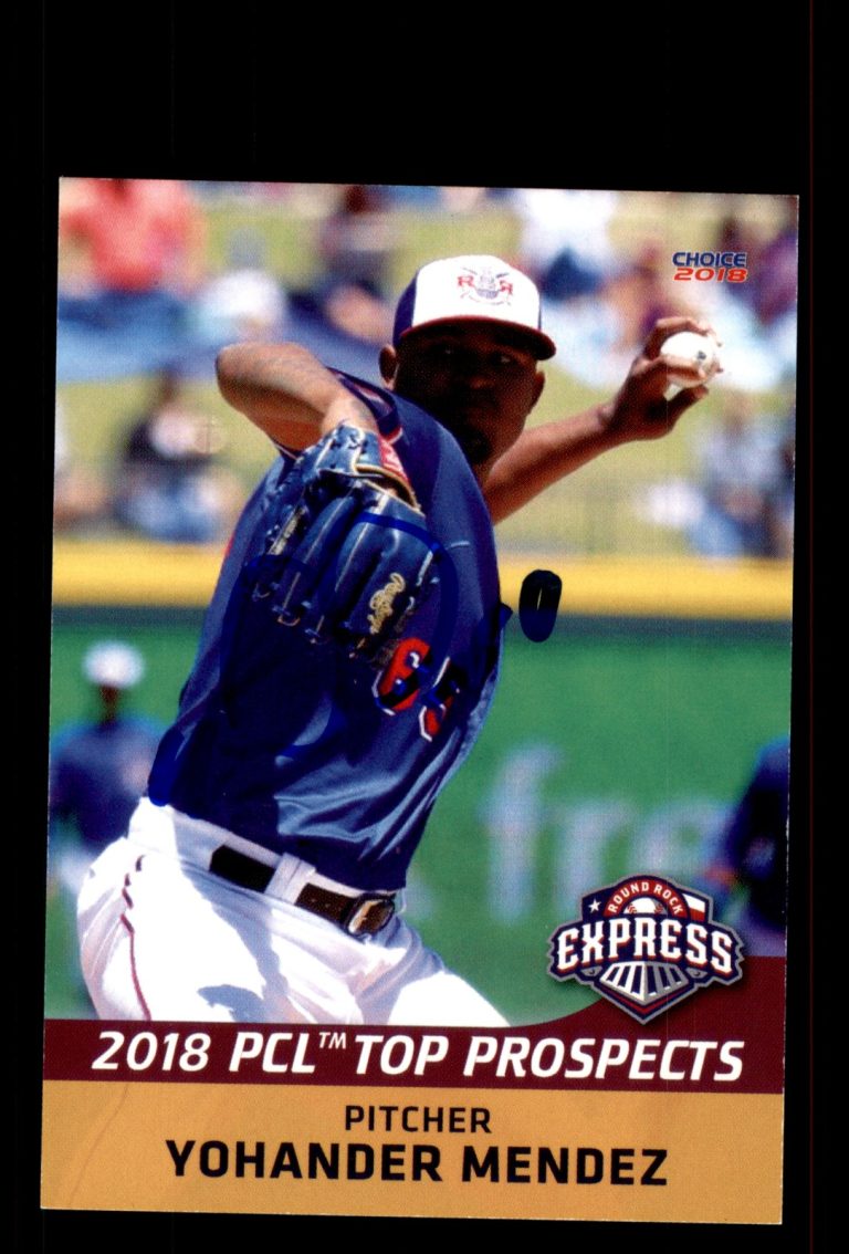 Signed Baseball Card Auto Yohander Mendez 2018 Pacific Coast League Prospects