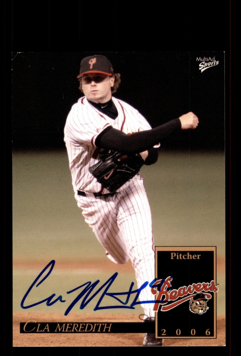 Signed Baseball Card Auto Cla Meredith 2006 MultiAd Portland Beavers