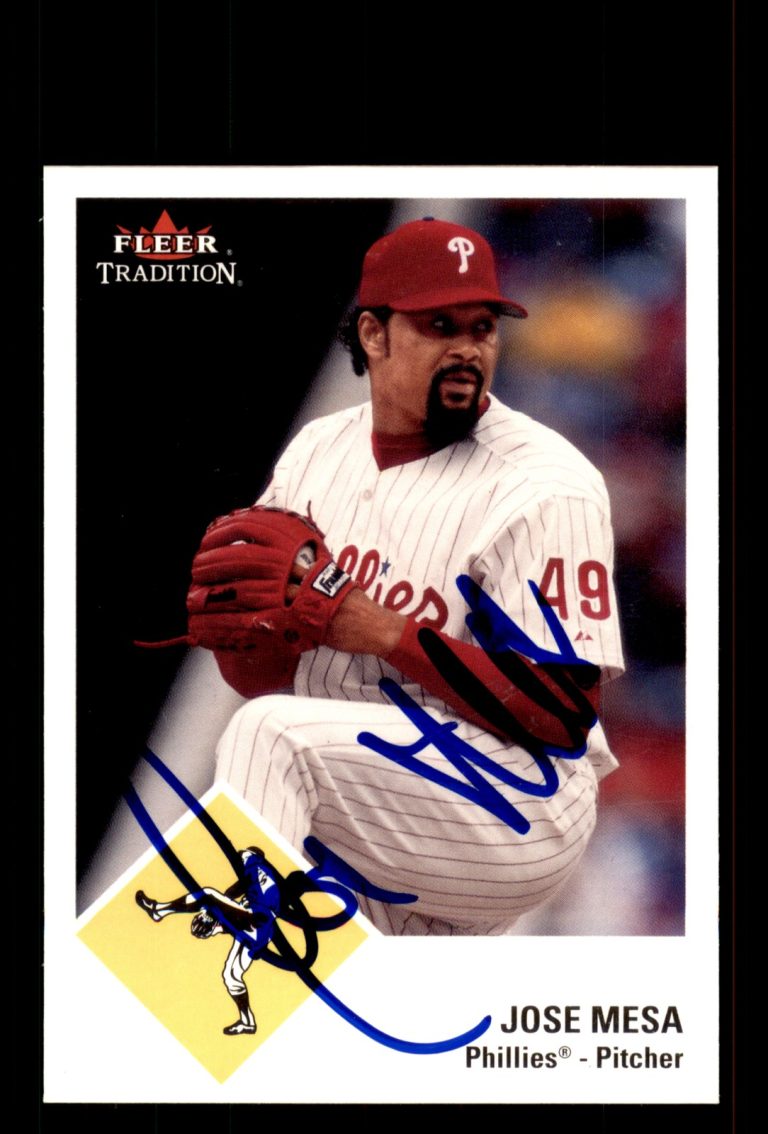 Signed Baseball Card Auto Jose Mesa 2003 Fleer Tradition Update #U169 Phillies