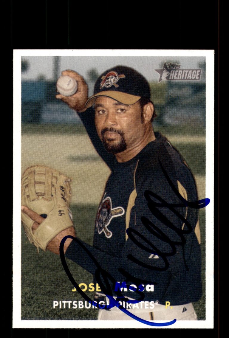 Signed Baseball Card Auto Jose Mesa 2006 Topps Heritage #258 Pittsburgh Pirates