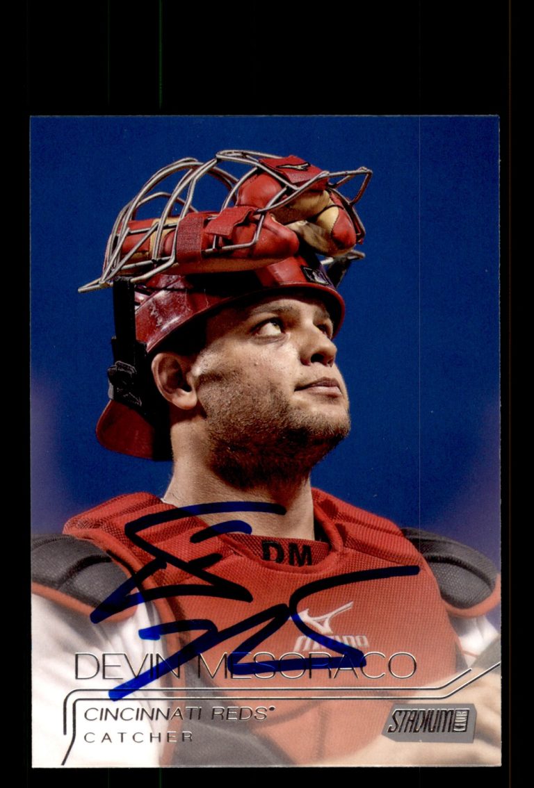 Signed Baseball Card Auto Devin Mesoraco 2015 Stadium Club #105 Cincinnati Reds