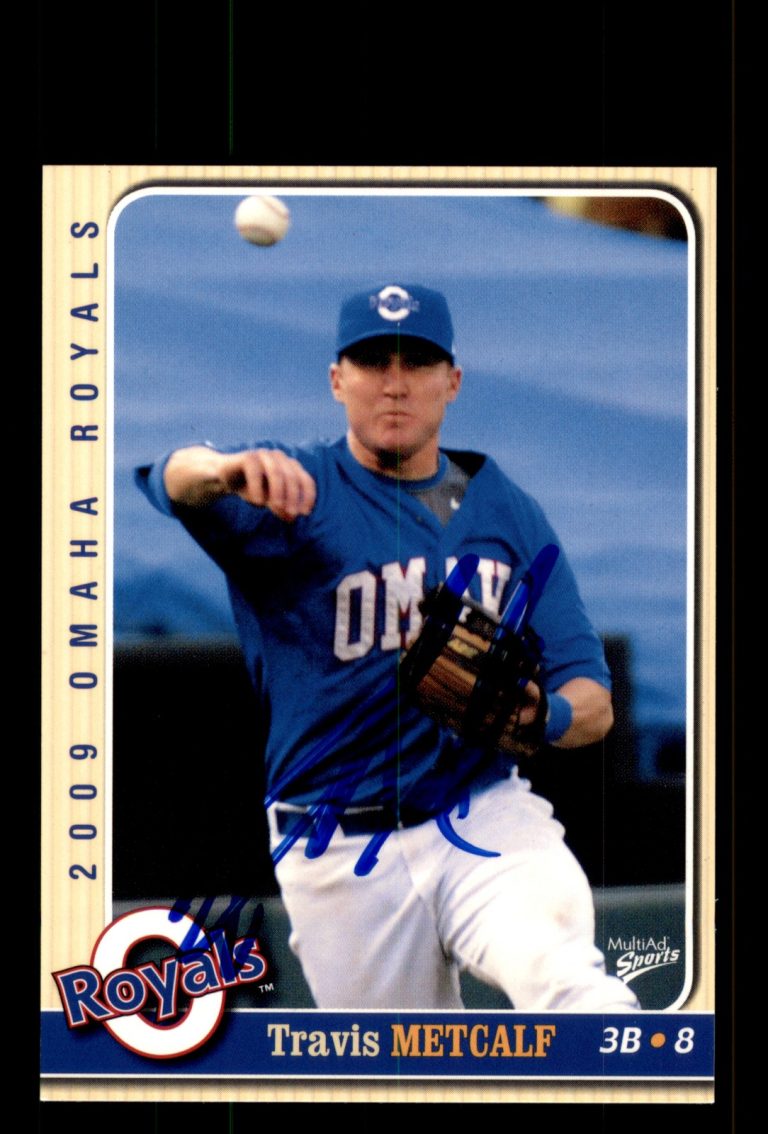 Signed Baseball Card Auto Travis Metcalf 2009 MultiAd Omaha Royals