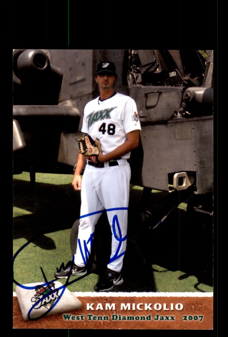 Signed Baseball Card Auto Kam Mickolio 2007 West Tenn Diamond Jaxx