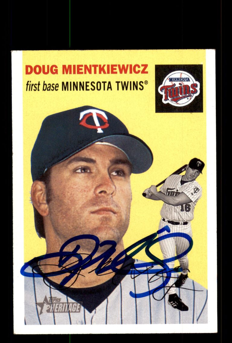 Signed Baseball Card Auto Doug Mientkiewicz 2003 Topps Heritage #15 Twins