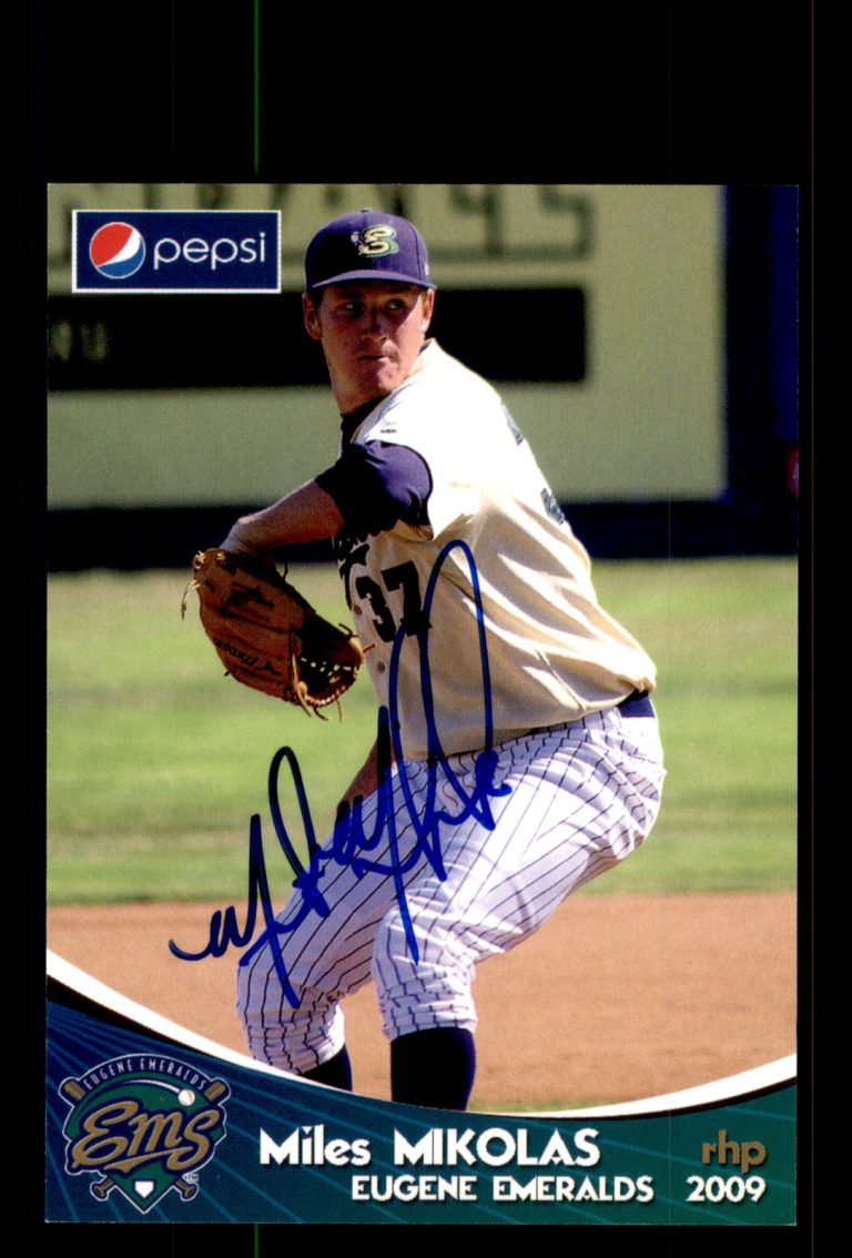 Signed Baseball Card Auto Miles Mikolas 2009 Grandstand Eugene Emeralds