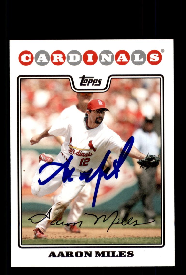 Signed Baseball Card Auto Aaron Miles 2008 Topps #UH295 St. Louis Cardinals