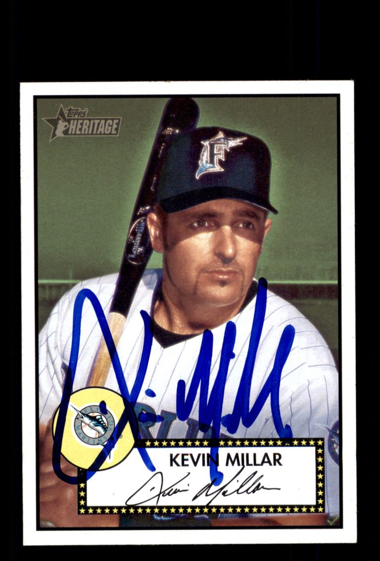 Signed Baseball Card Auto Kevin Millar 2001 Topps Heritage #298 Florida Marlins