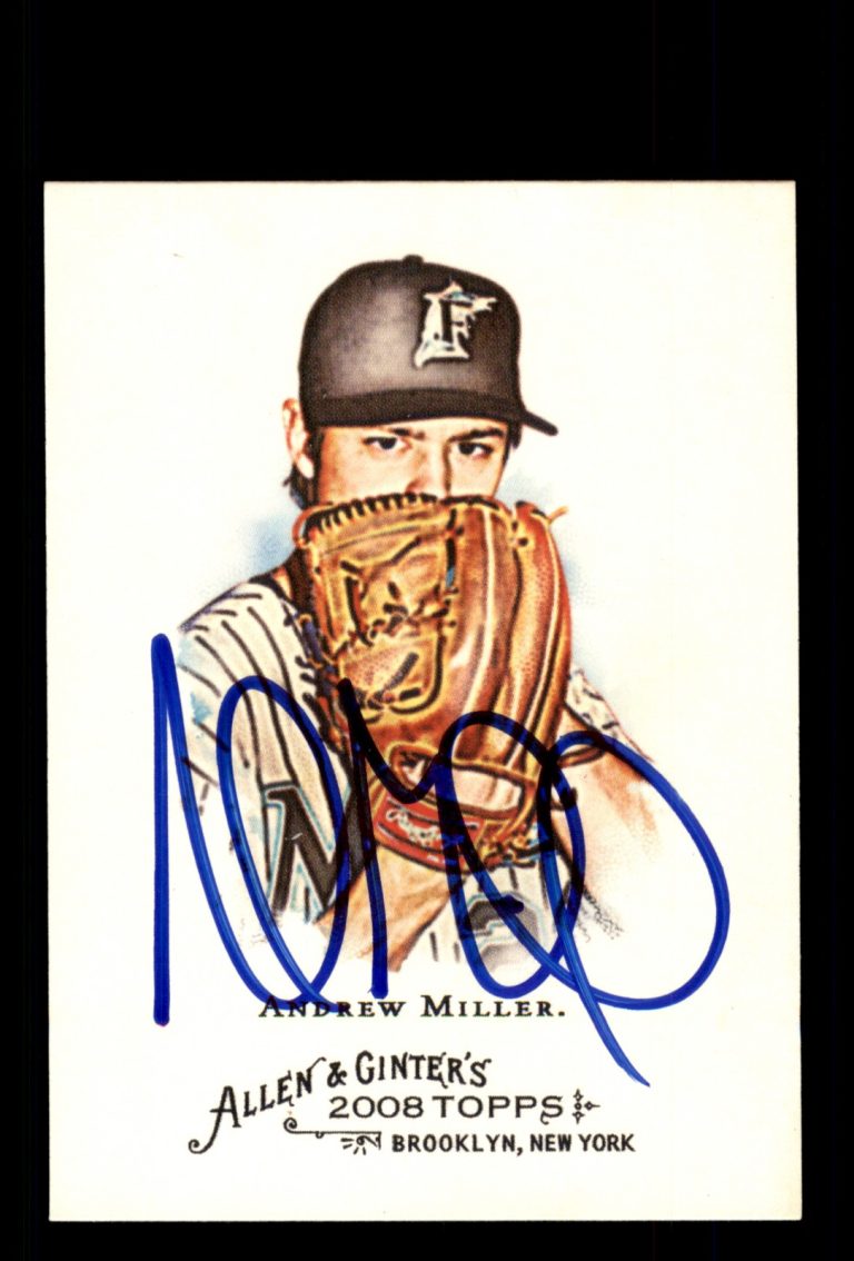 Signed Baseball Card Auto Andrew Miller 2008 Topps Allen & Ginter #267 Marlins