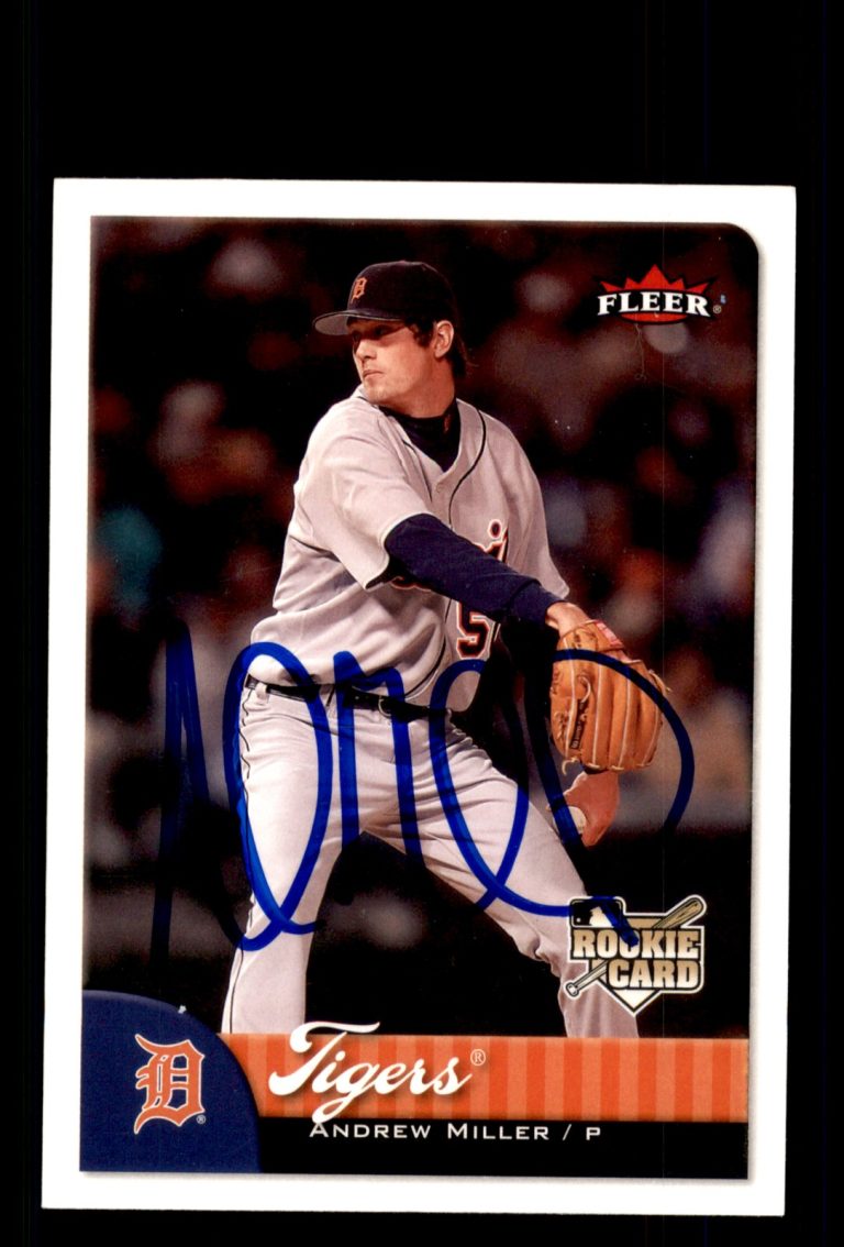 Signed Baseball Card Auto Andrew Miller 2007 Fleer #340 Detroit Tigers