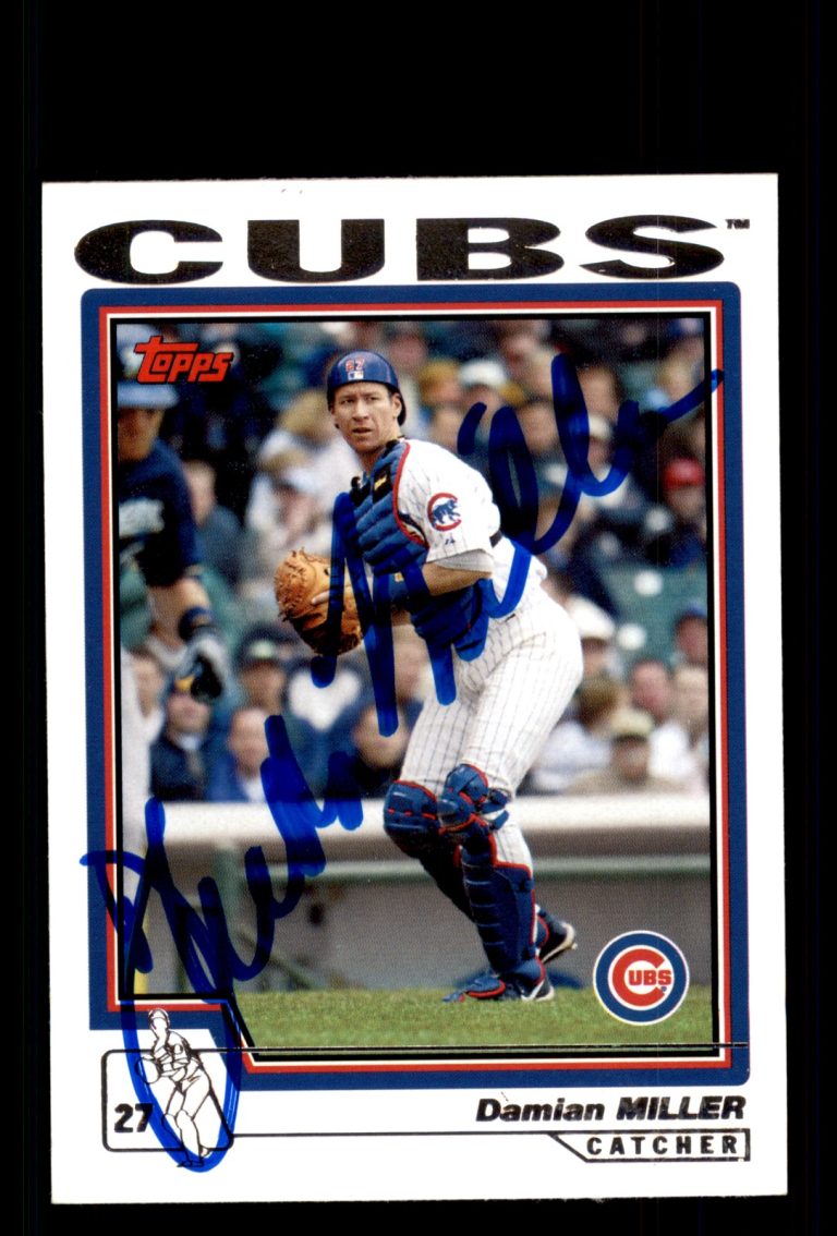 Signed Baseball Card Auto Damian Miller 2004 Topps #165 Chicago Cubs