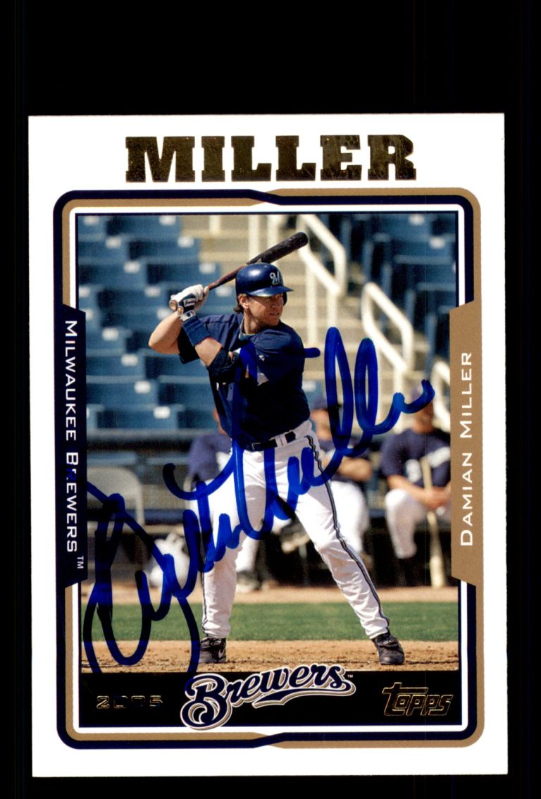Signed Baseball Card Auto Damian Miller 2005 Topps #480 Milwaukee Brewers