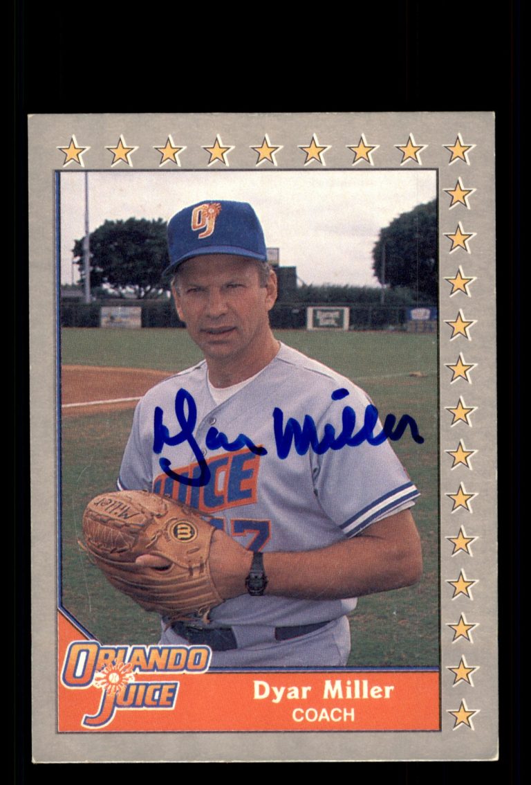 Signed Baseball Card Auto Dyar Miller 1990 Pacific Senior League #211 Juice