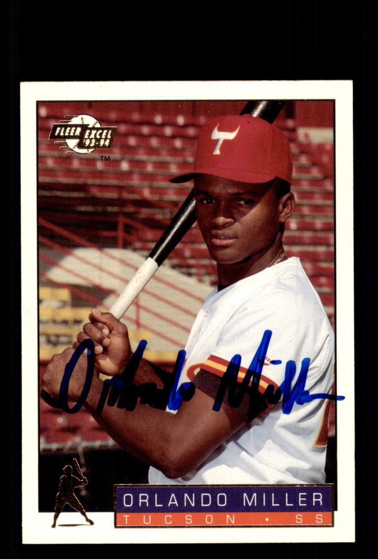 Signed Baseball Card Auto Orlando Miller 1993-94 Fleer Excel #203 Tucson Toros