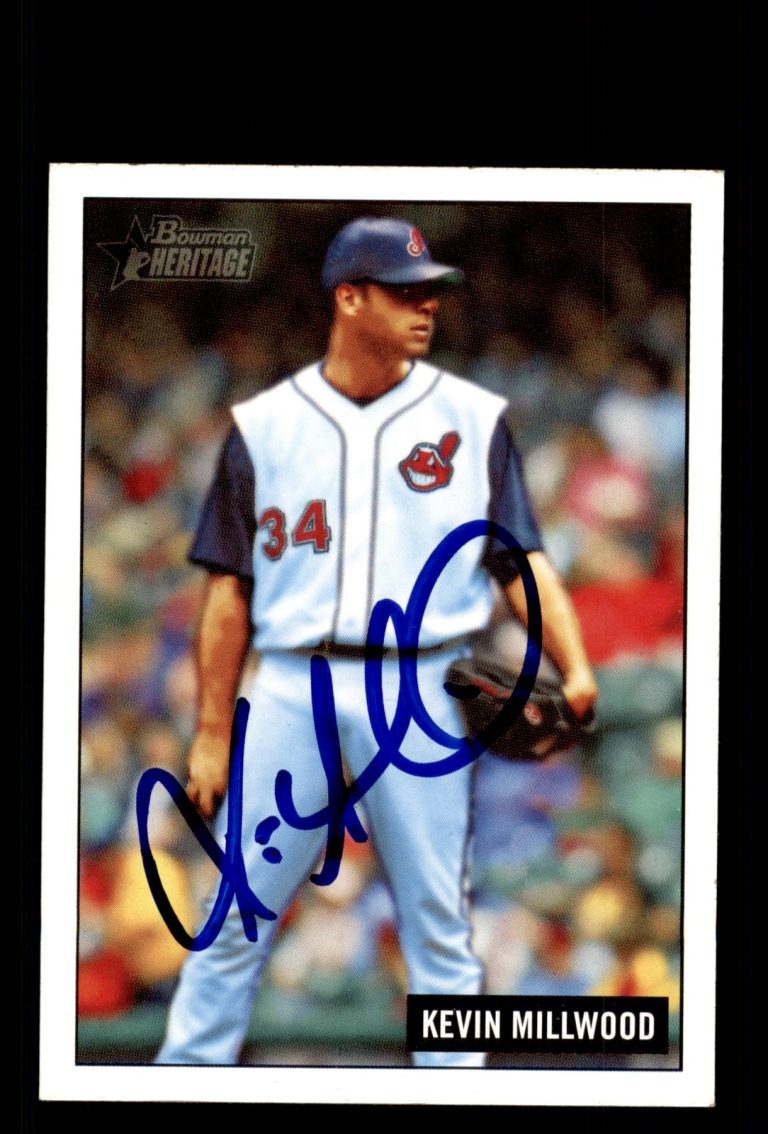 Signed Baseball Card Auto Kevin Millwood 2005 Bowman Heritage #78 Indians