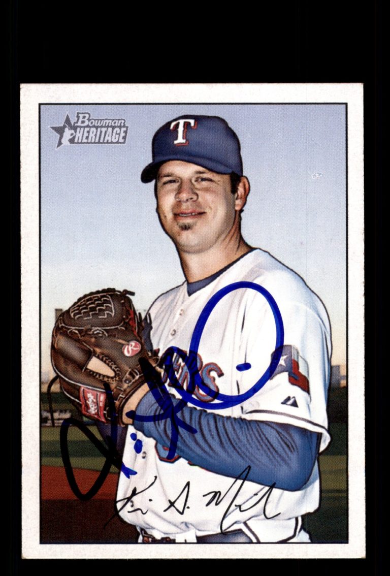 Signed Baseball Card Auto Kevin Millwood 2007 Bowman Heritage #163 Texas Rangers