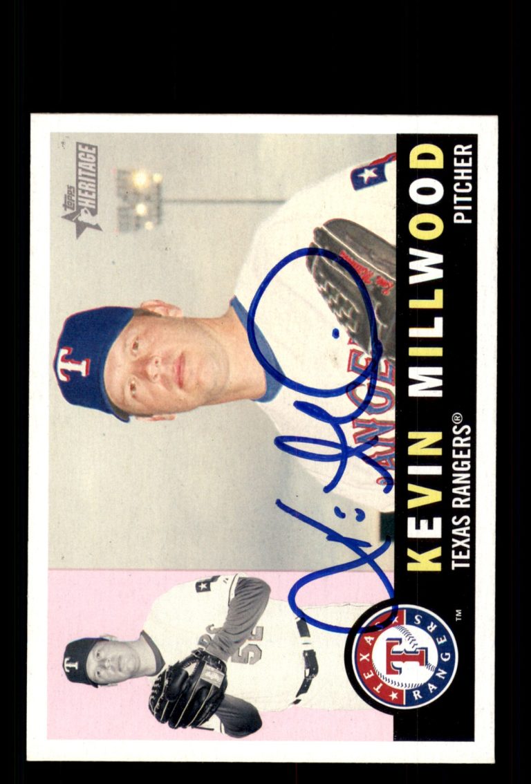Signed Baseball Card Auto Kevin Millwood 2009 Topps Heritage #91 Texas Rangers