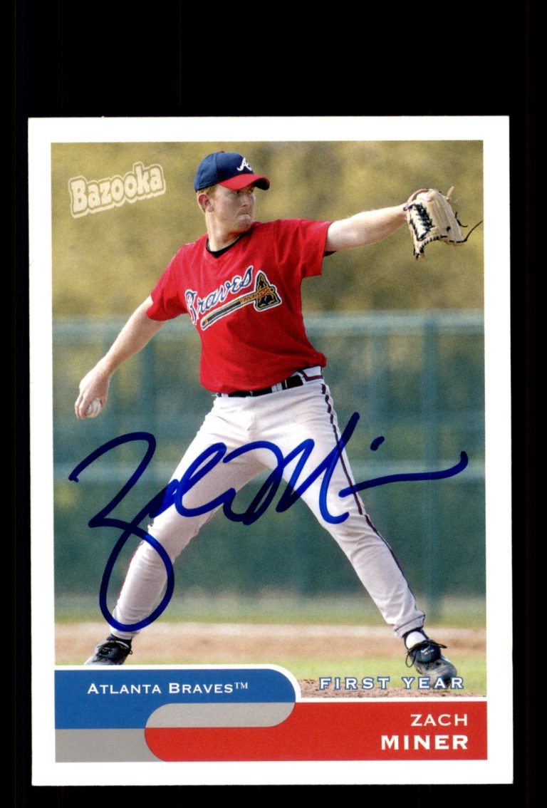 Signed Baseball Card Auto Zach Miner 2004 Bazooka #273 Atlanta Braves