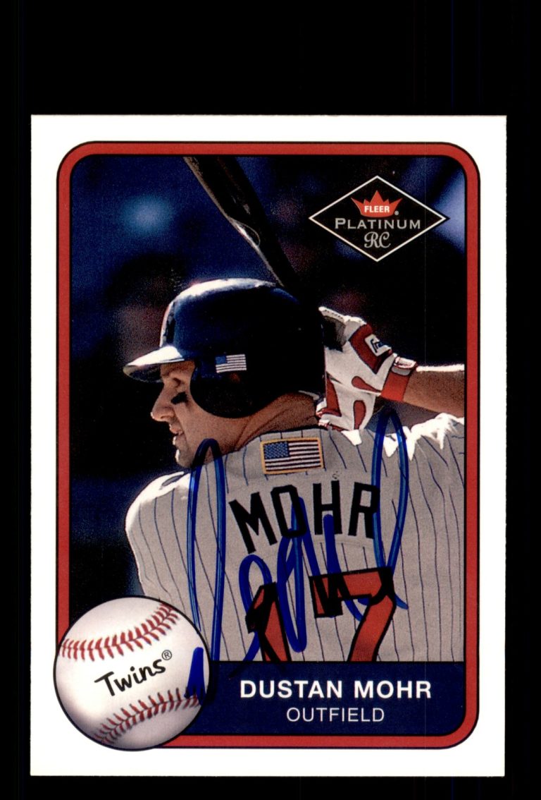 Signed Baseball Card Auto Dustan Mohr 2001 Fleer Platinum #597 Minnesota Twins