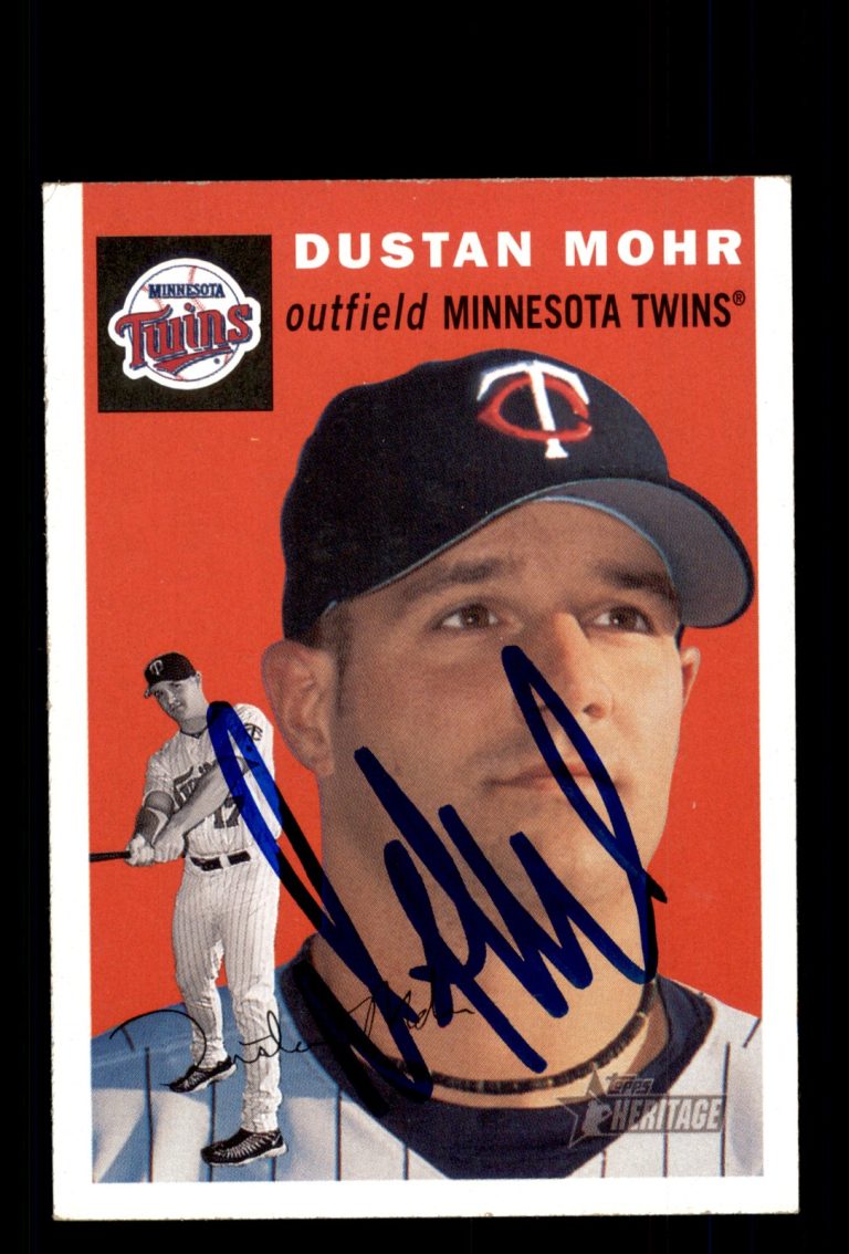Signed Baseball Card Auto Dustan Mohr 2003 Topps Heritage #47 Minnesota Twins
