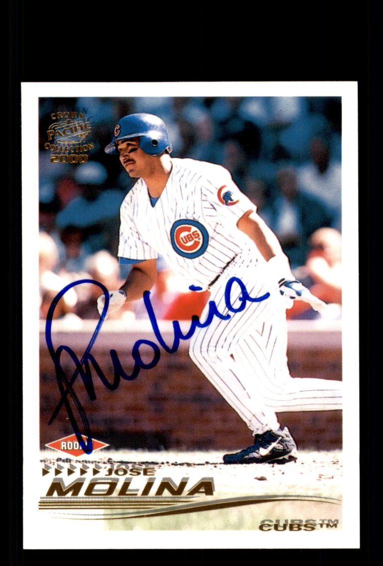 Signed Baseball Card Auto Jose Molina 2000 Pacific Crown #50 Chicago Cubs