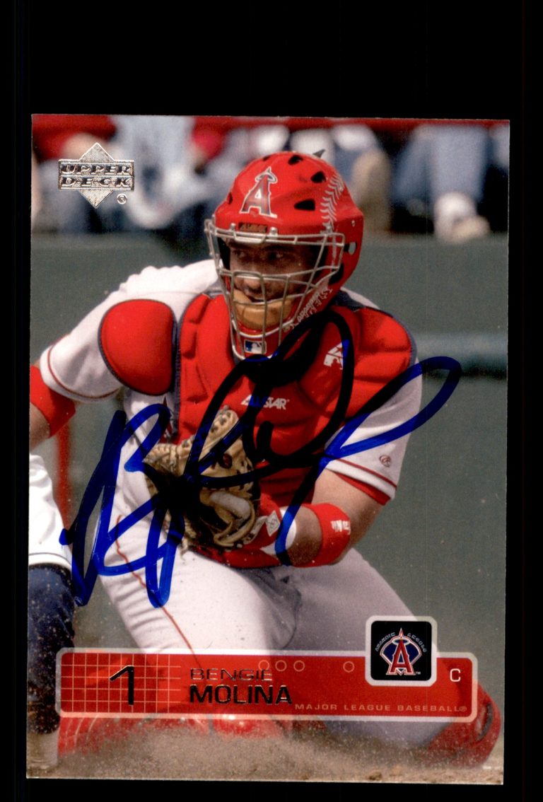 Signed Baseball Card Auto Bengie Molina 2003 Upper Deck #35 Anaheim Angels