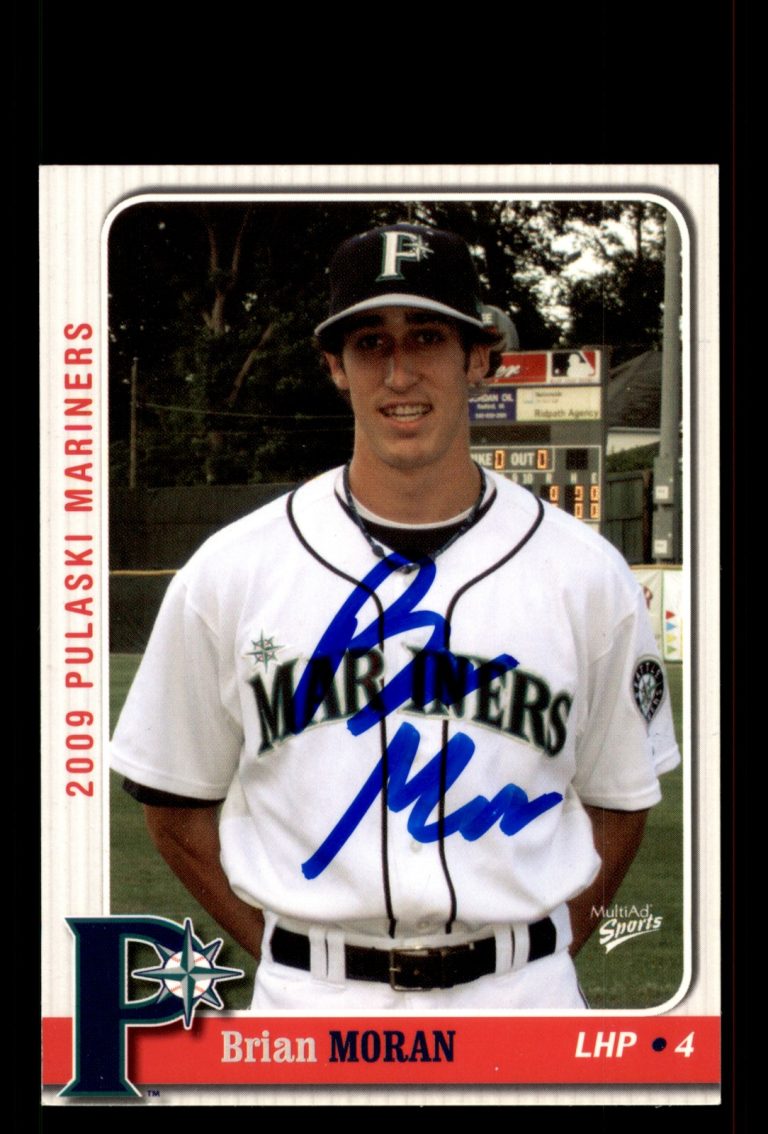 Signed Baseball Card Auto Brian Moran 2009 MultiAd Pulaski Mariners