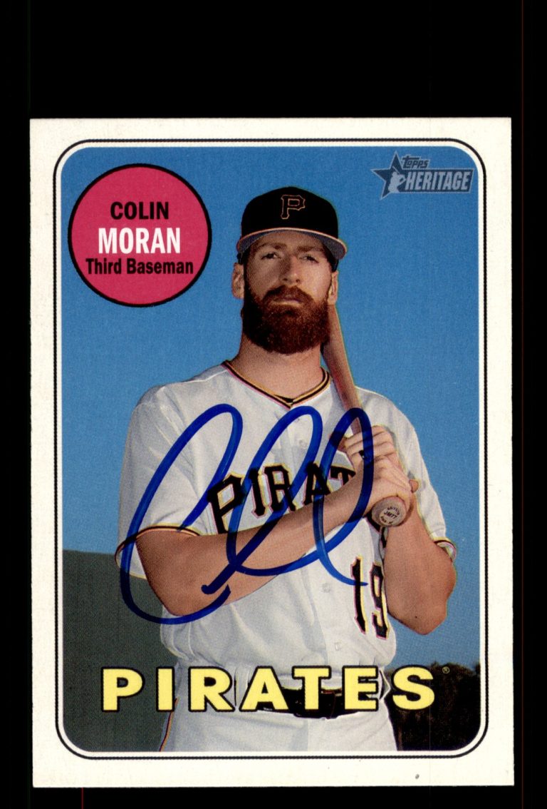 Signed Baseball Card Auto Colin Moran 2018 Topps Heritage #627 Pirates