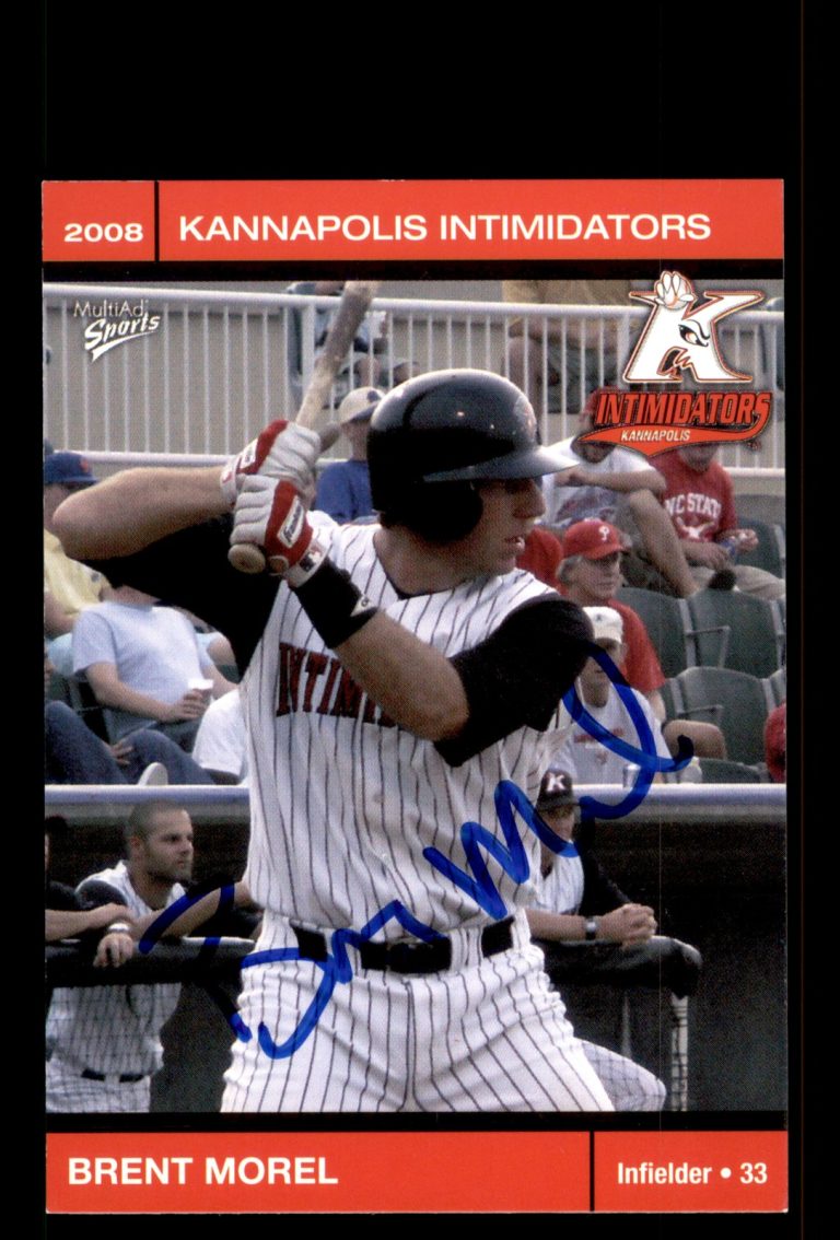 Signed Baseball Card Auto Brent Morel 2008 MultiAd Kannapolis Intimidators