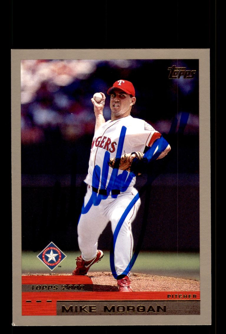 Signed Baseball Card Auto Mike Morgan 2000 Topps #195 Texas Rangers