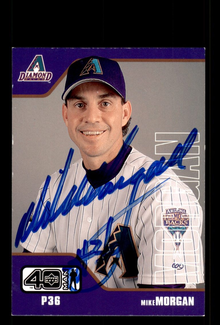 Signed Baseball Card Auto Mike Morgan 2002 Upper Deck 40-Man #658 Diamondbacks