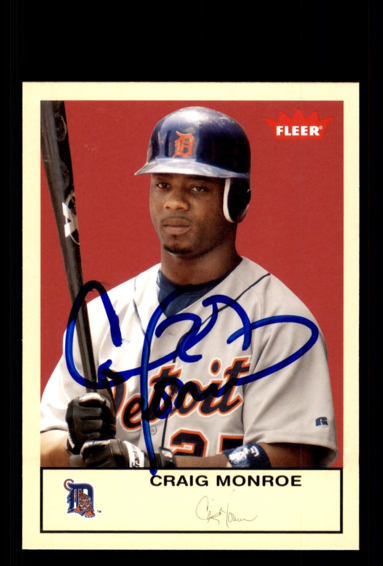 Signed Baseball Card Auto Craig Monroe 2005 Fleer Tradition #189 Detroit Tigers