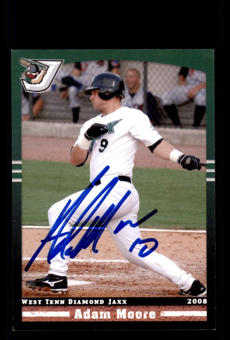Signed Baseball Card Auto Adam Moore 2008 Grandstand West Tenn Diamond Jaxx