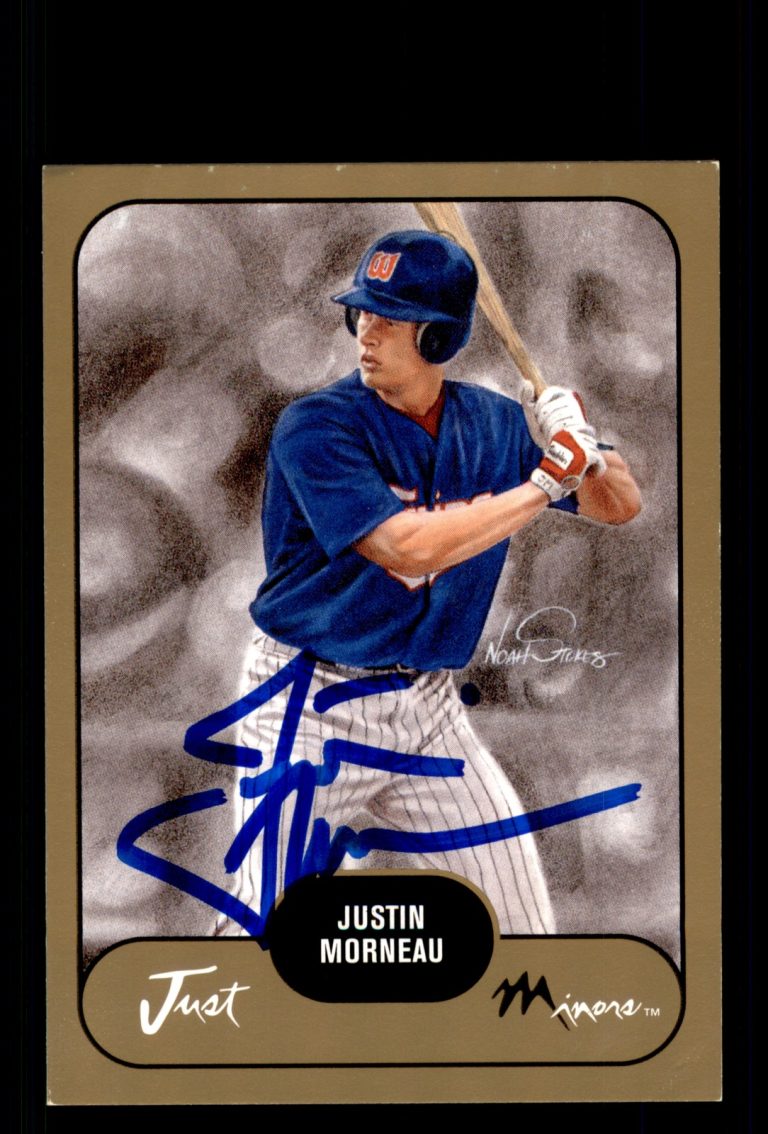 Signed Baseball Card Auto Justin Morneau 2002 Just Prospects #23 Minnesota Twins