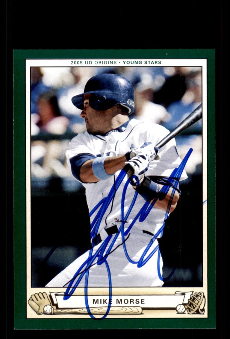 Signed Baseball Card Auto Mike Morse 2005 UD Origins #255 Seattle Mariners