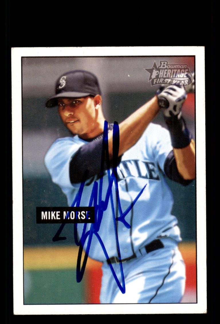 Signed Baseball Card Auto Mike Morse 2005 Bowman Heritage #292 Seattle Mariners