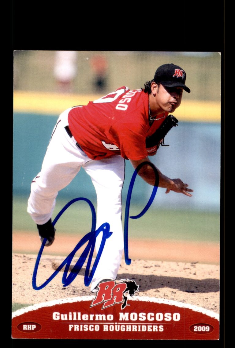 Signed Baseball Card Auto Guillermo Moscoso 2009 Frisco RoughRiders