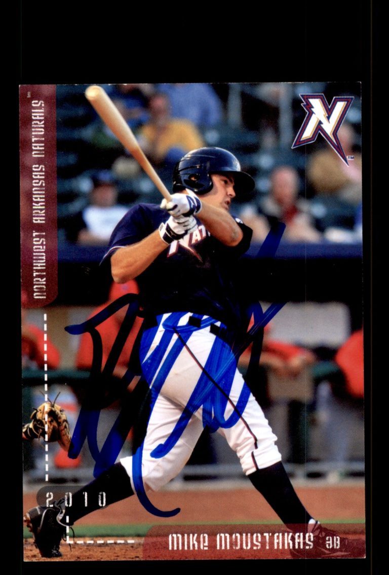 Signed Baseball Card Auto Mike Moustakas 2010 Northwest Arkansas Naturals