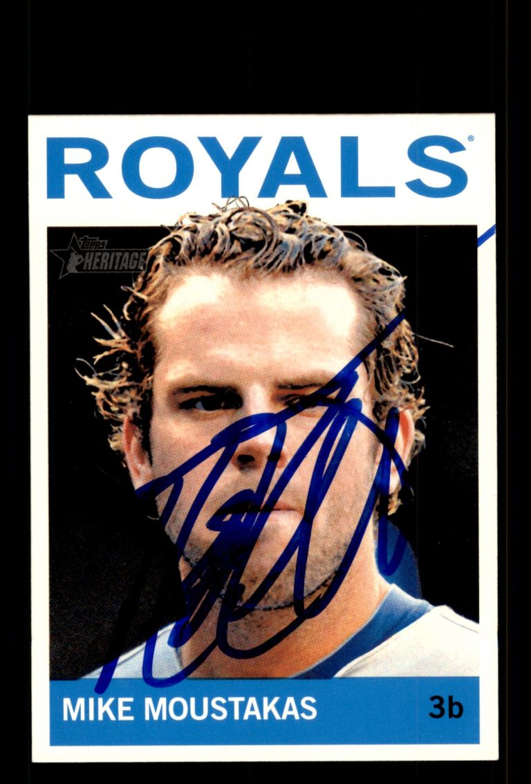Signed Baseball Card Auto Mike Moustakas 2013 Topps Heritage #194 Royals