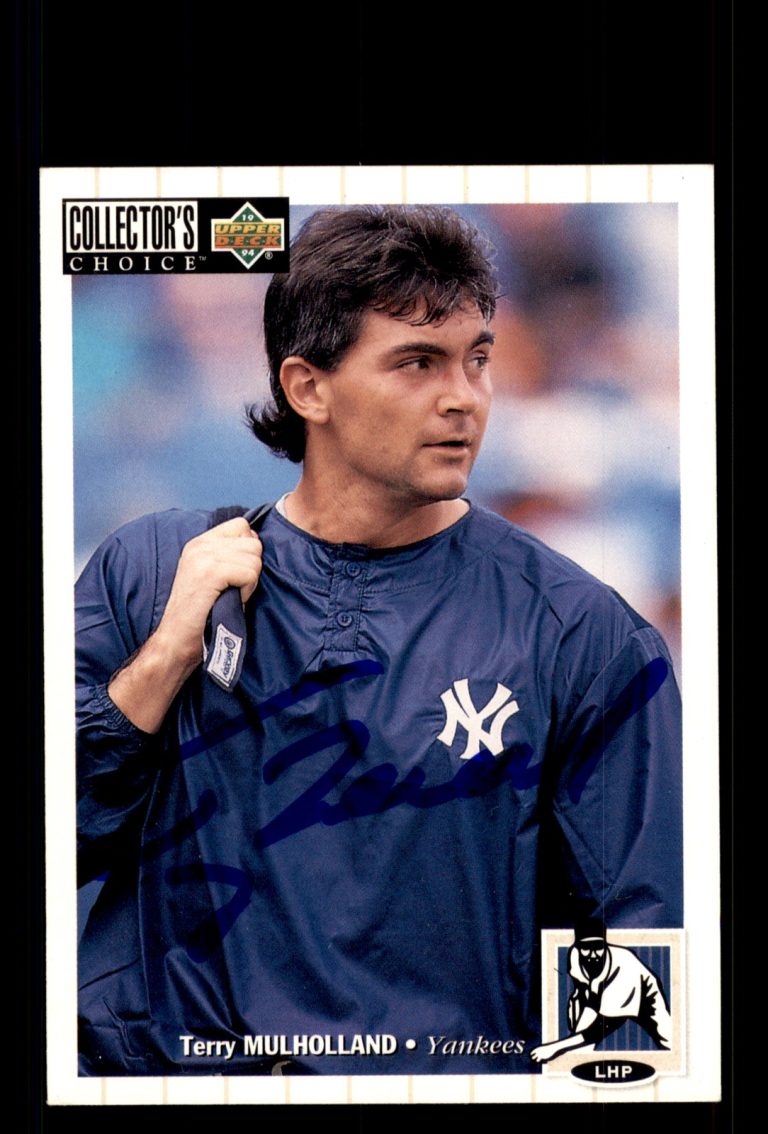Signed Baseball Card Auto Terry Mulholland 1994 Collector's Choice #508 Yankees