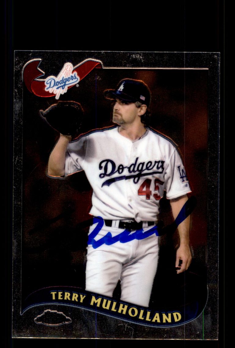 Signed Baseball Card Auto Terry Mulholland 2002 Topps Chrome #437 Dodgers