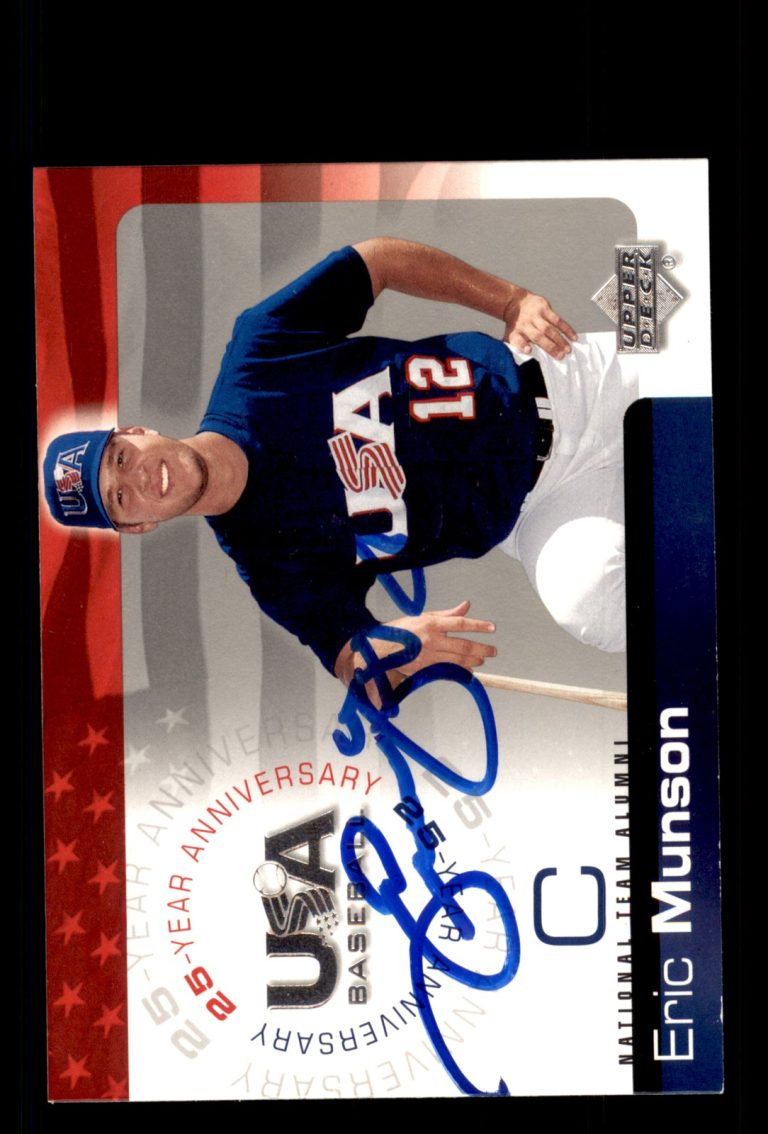 Signed Baseball Card Auto Eric Munson 2004 Upper Deck USA #USA-133