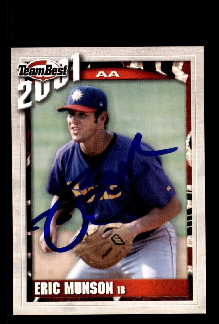 Signed Baseball Card Auto Eric Munson 2001 Team Best #64 Jacksonville Suns