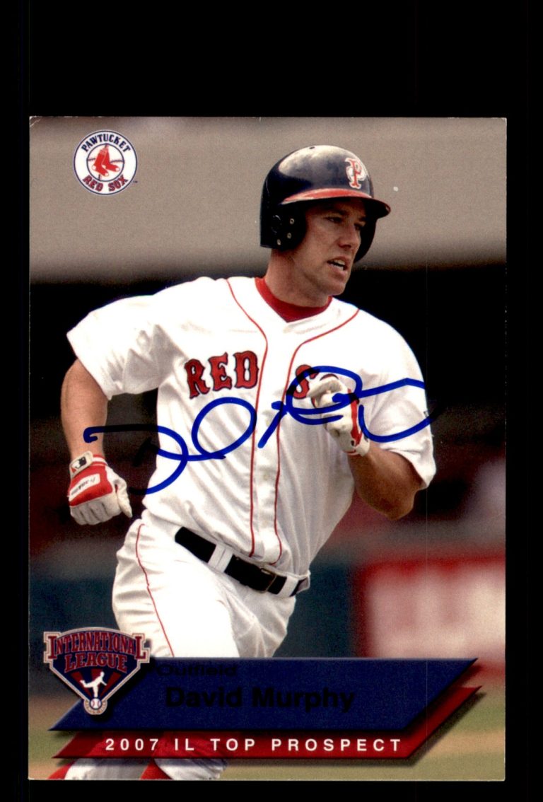 Signed Baseball Card Auto David Murphy 2007 International League Top Prospects