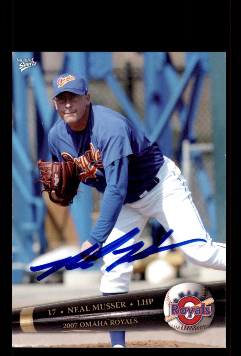 Signed Baseball Card Auto Neal Musser 2007 MultiAd Omaha Royals